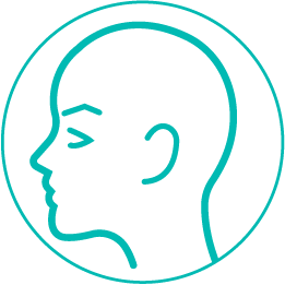 Ícone de face de homem em verde