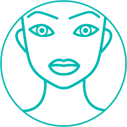 Ícone de pele de mulher em verde